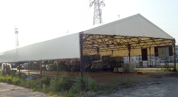 荷捌き用テント屋根1